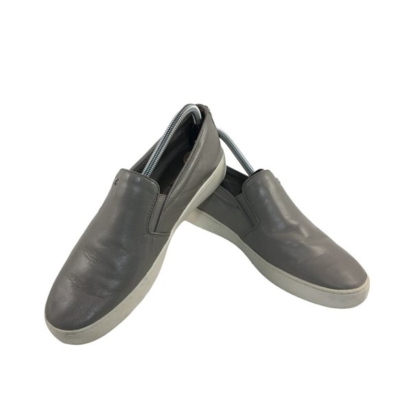 MICHAEL KORS KEATON GREY SLIP-ON LEATHER SHOES MENS 10 - Picture 1 of 8